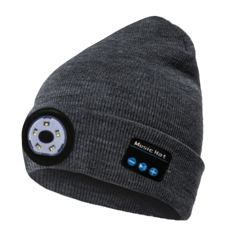 Unisex Bluetooth Beanie Hat with Light;  Built-in Speaker & Mic