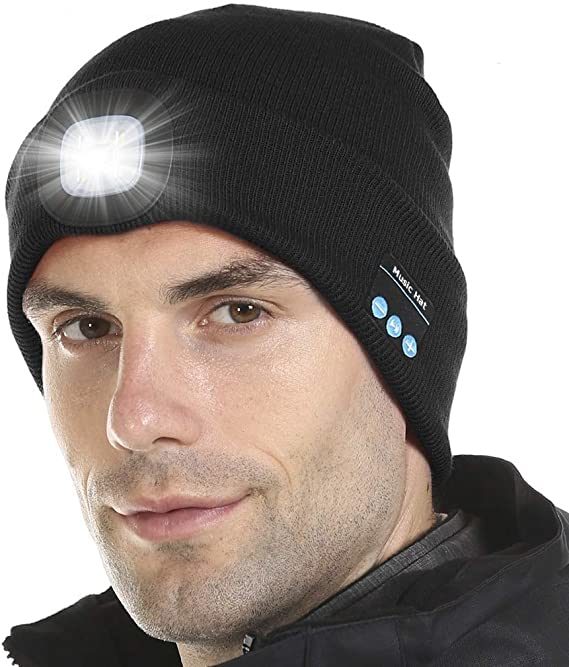 Unisex Bluetooth Beanie Hat with Light;  Built-in Speaker & Mic