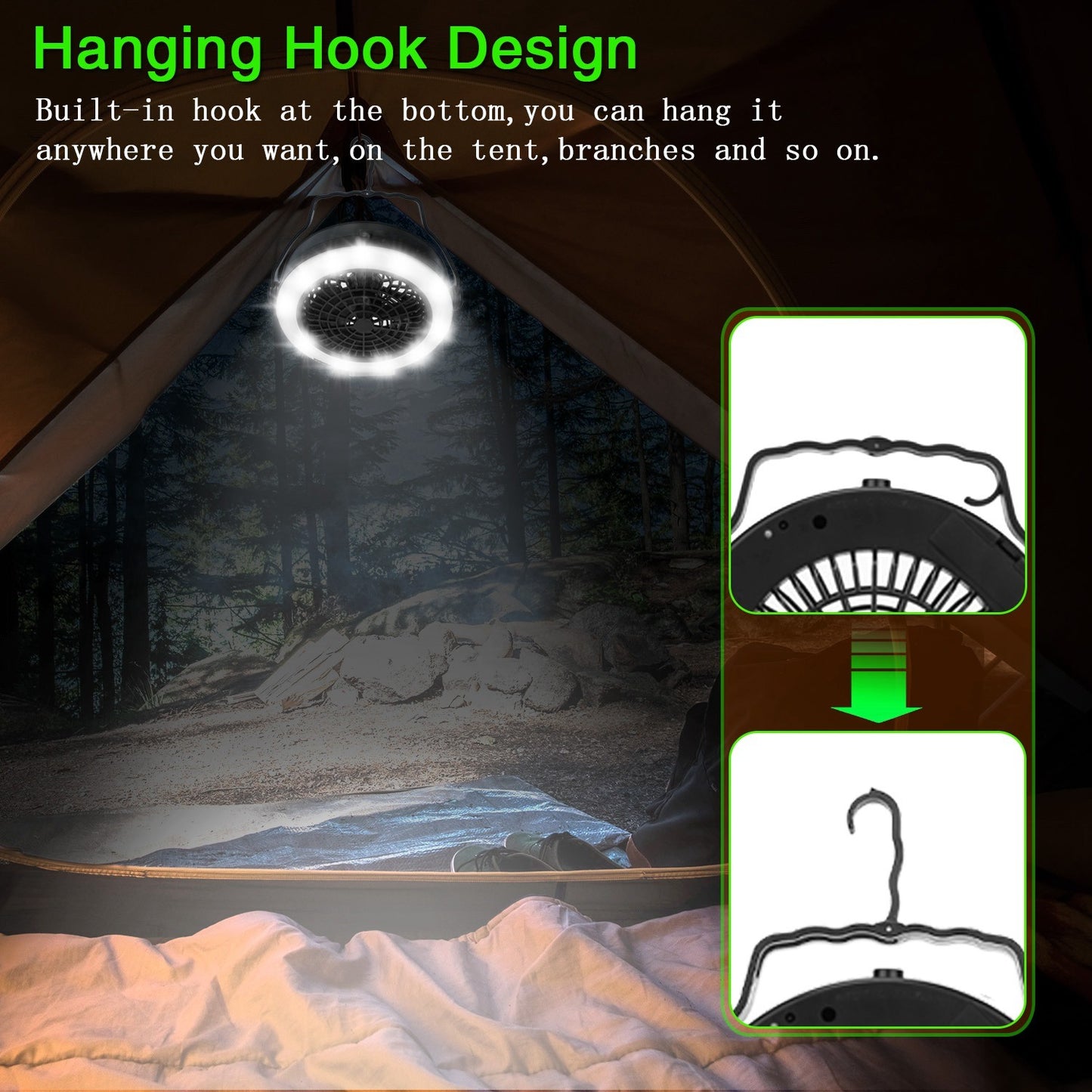 Portable Camping Fan 2 in 1